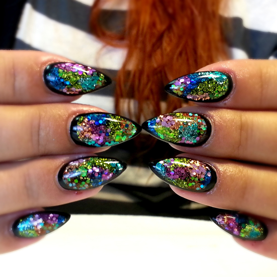 glitter nail art