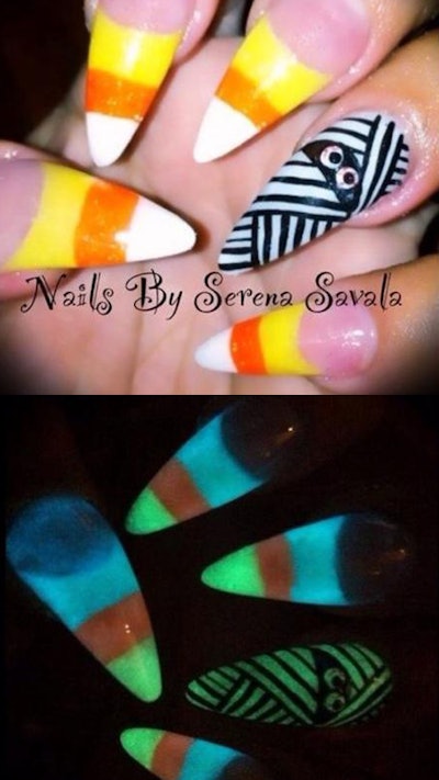 The Nightmare Before Christmas Glow-In-The-Dark Faux Nail Set