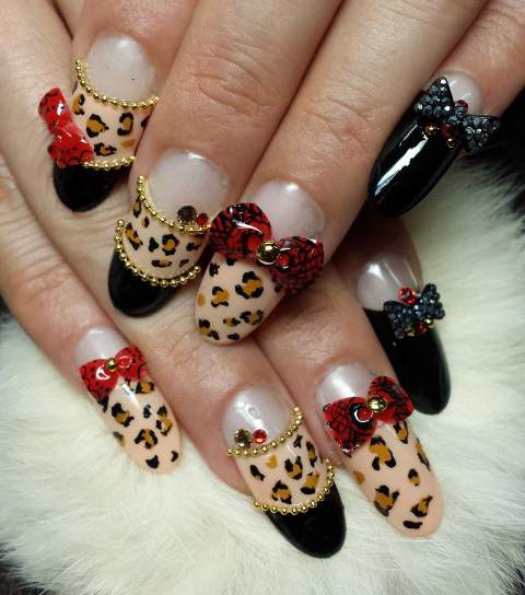 Scarlet Leopard Print Press On Nails – Royal Meadow Fairy