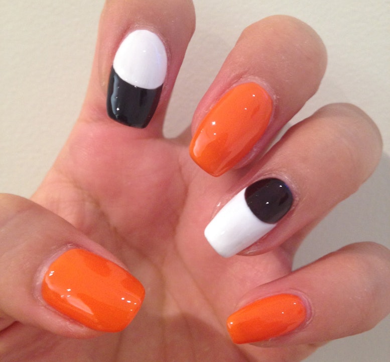 halloween solid color nails