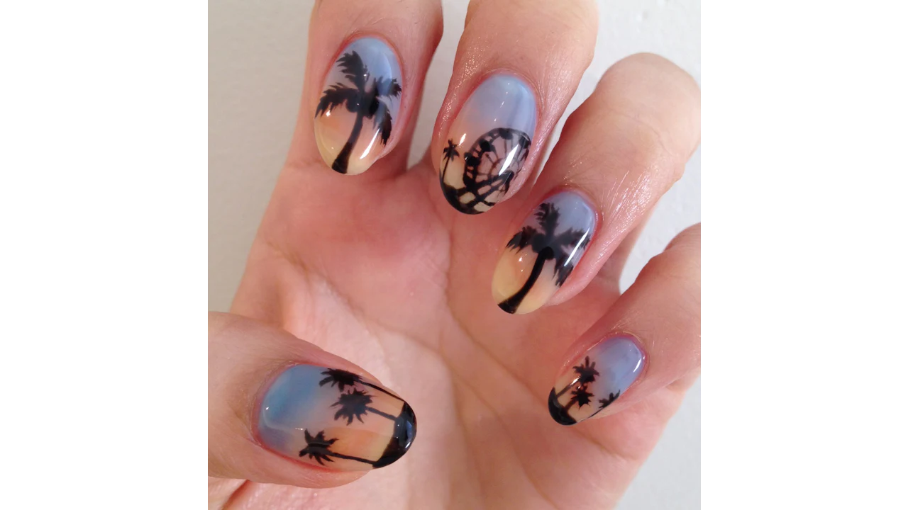 Nail Art Tutorial Coachella Palm Tree Nails Nailpro