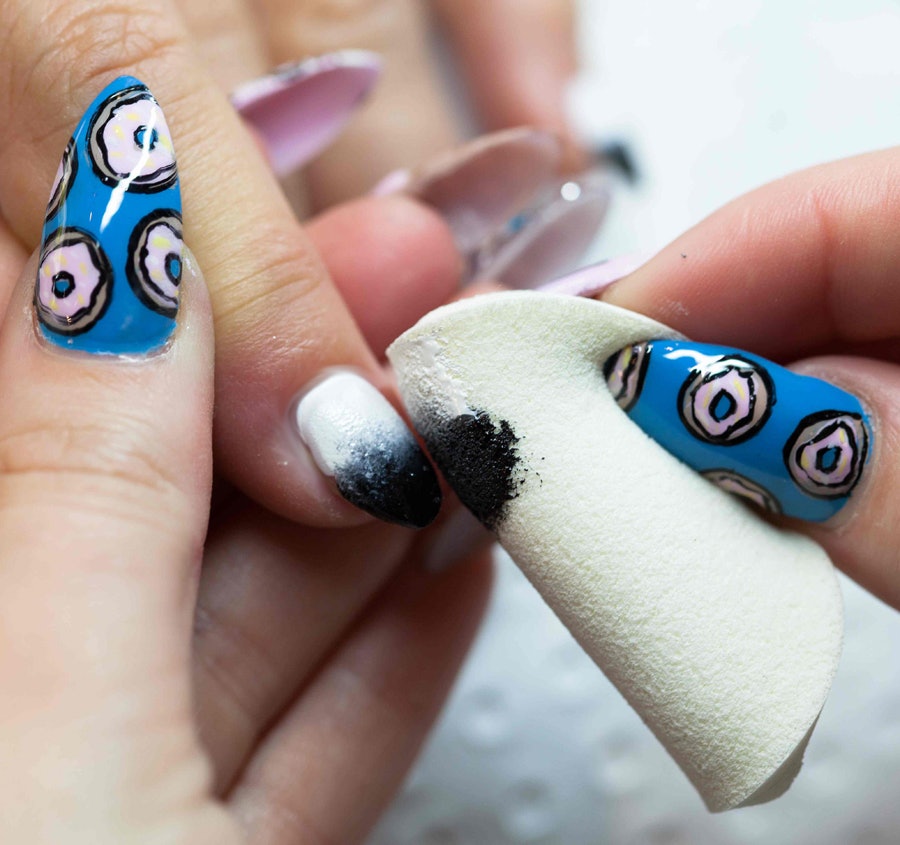 Sponge nail hot sale art