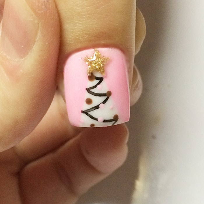 christmas tree nail art tutorial