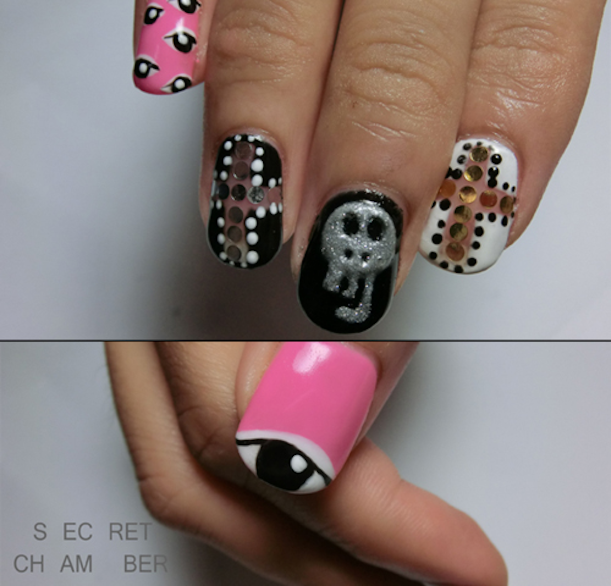 Nail Art How To Black And Pink Chic Halloween Nails Nailpro
