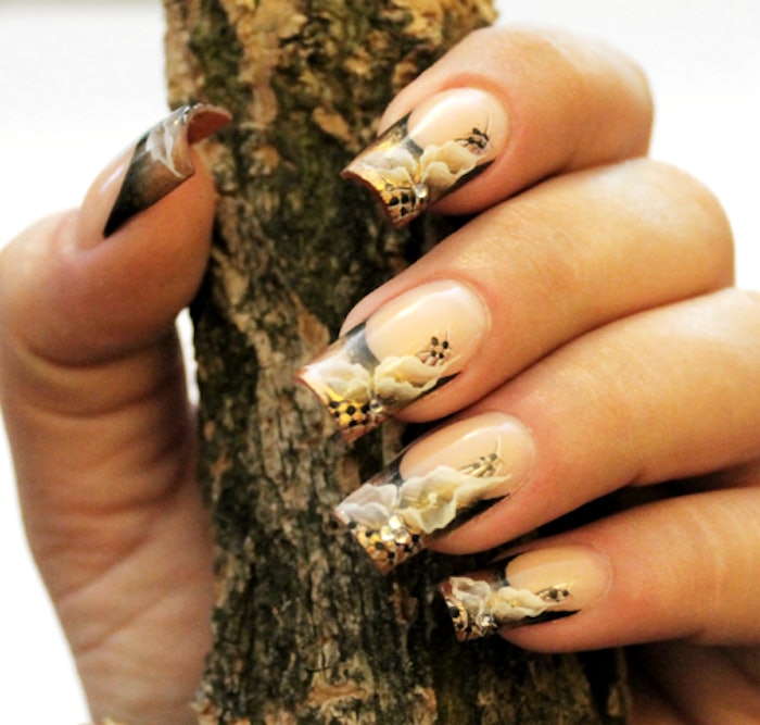 black and gold french nail designs