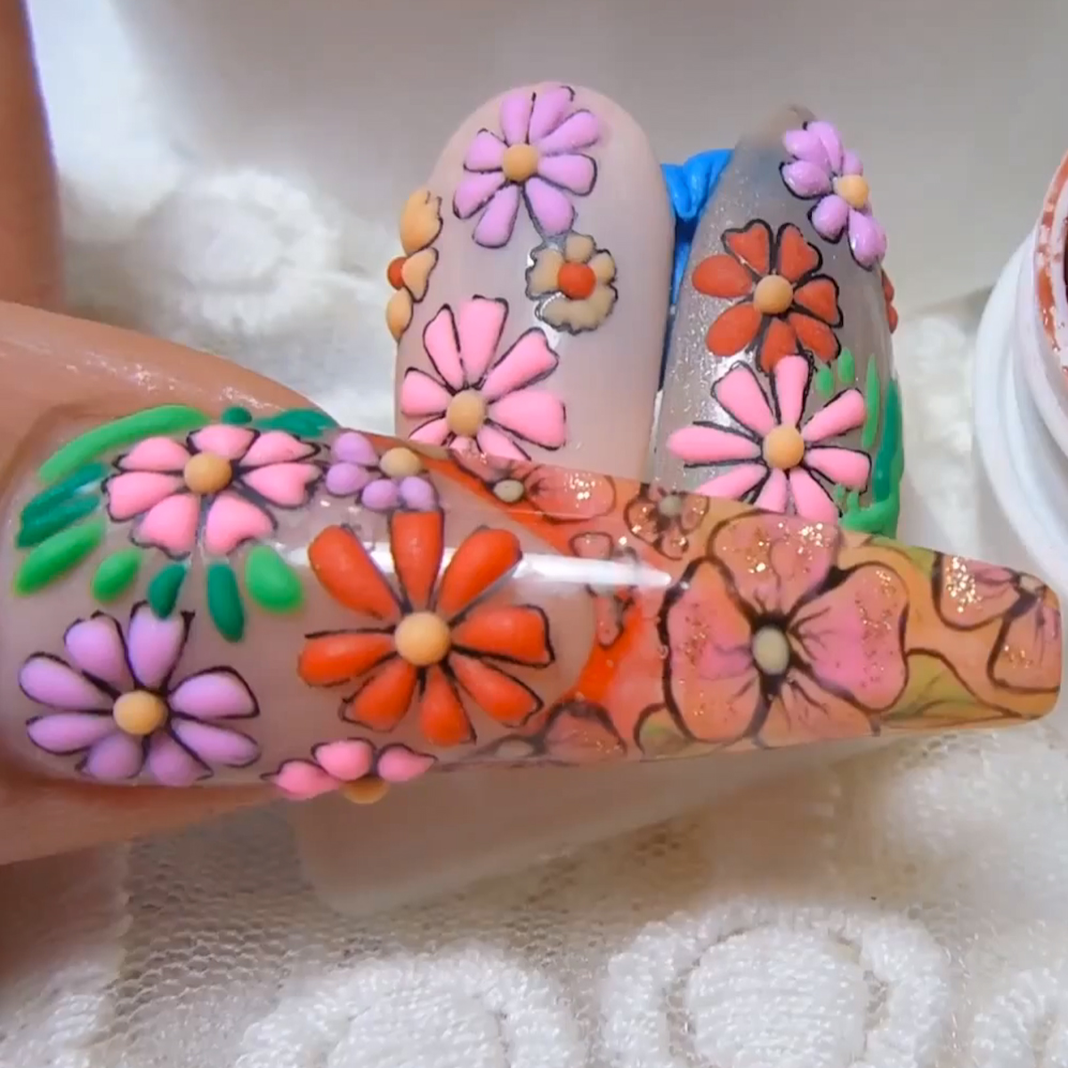 Nail Art Tutorial Bright 3 D Acrylic Flowers Nailpro However, not everyone wants to rock super long talons. nail art tutorial bright 3 d acrylic