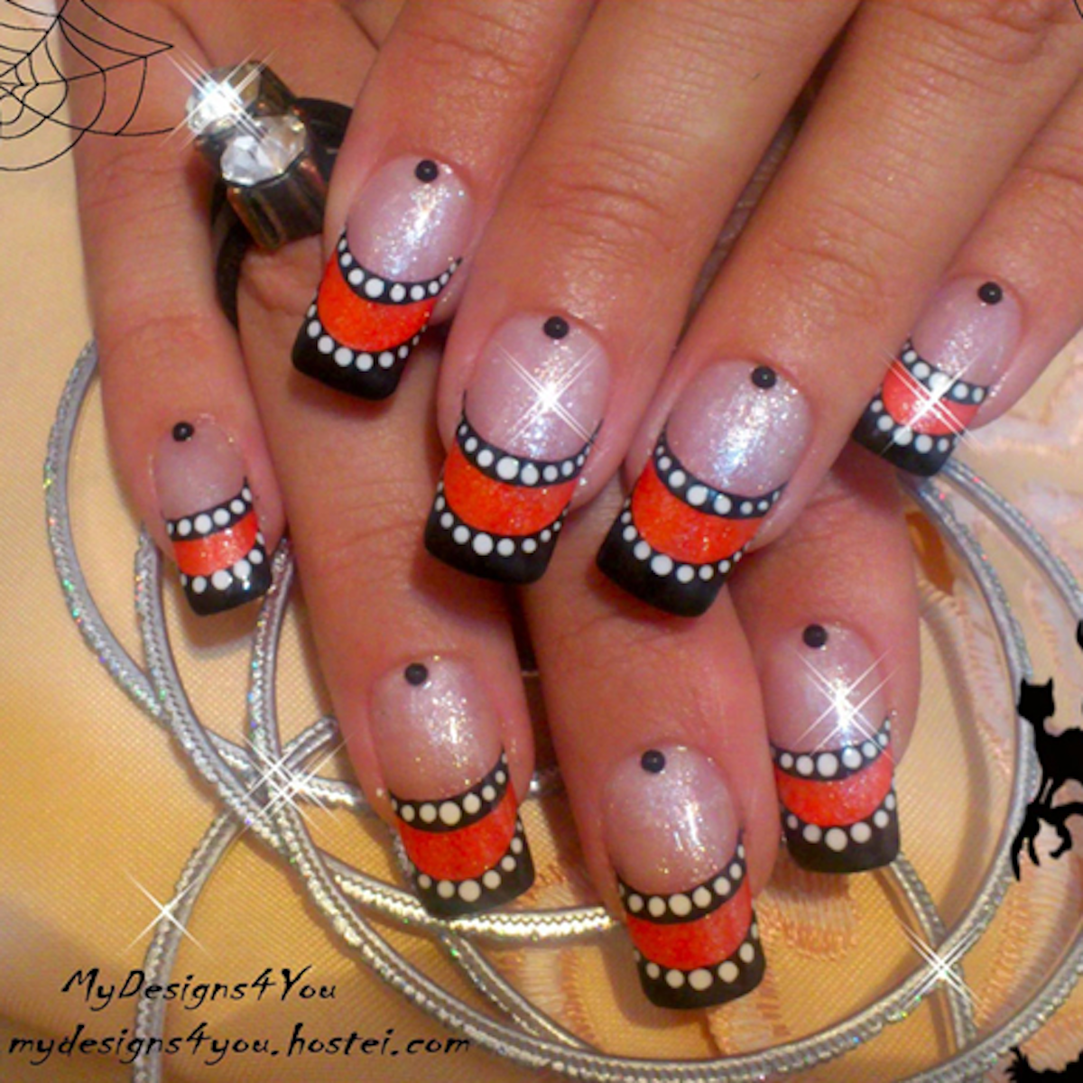 Nail Art How To Striped Halloween French Nails Nailpro