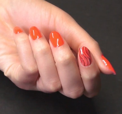 Nail Art Tutorial: Orange Wave Designs | Nailpro