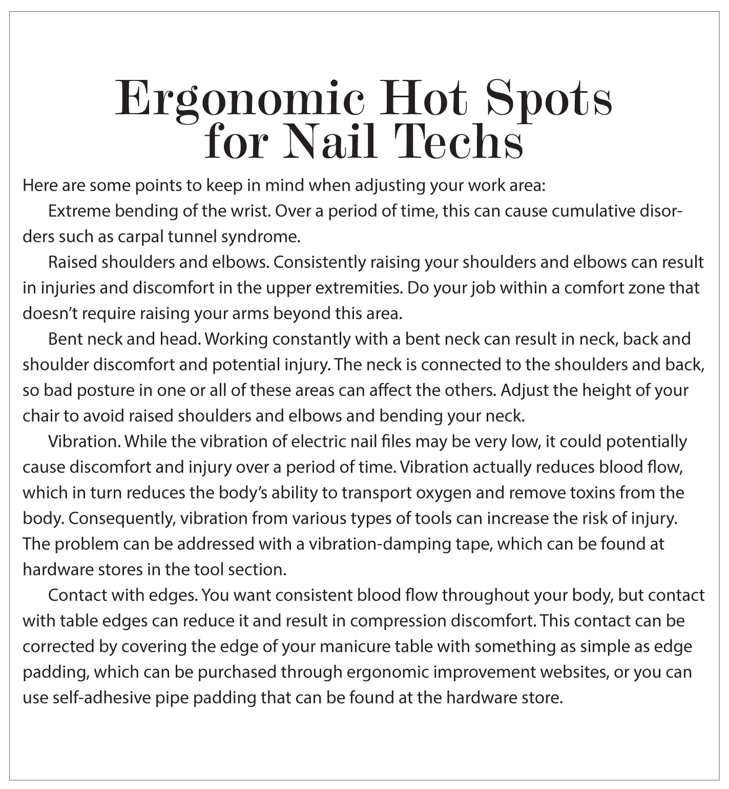 Ergonomics for Nail Techs Nailpro