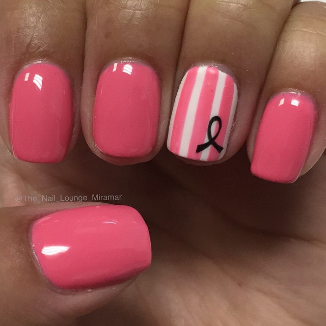 breast cancer nails designs