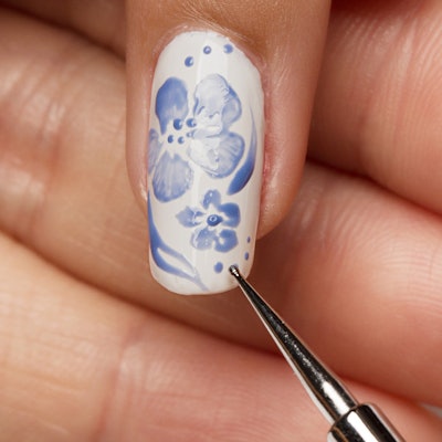 hawaiian flower nail design