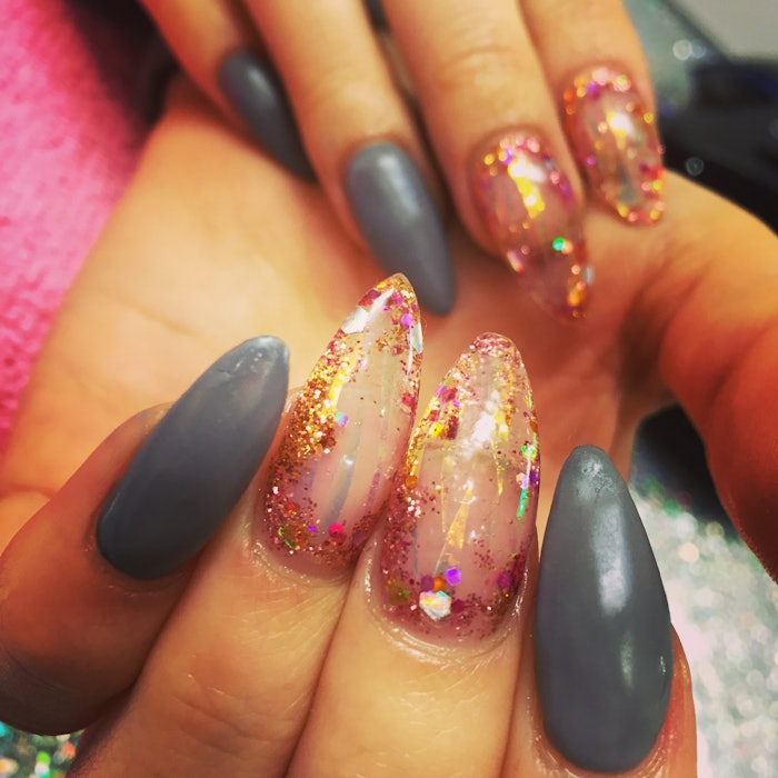 pink glitter nails tumblr