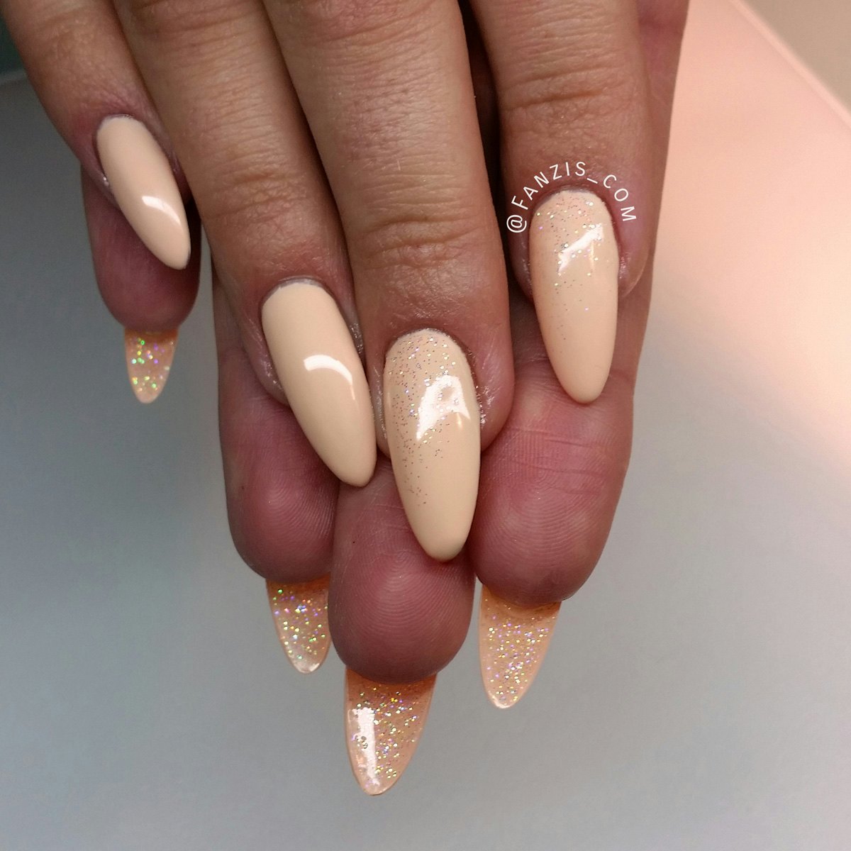 Nail Art Tutorial Nude and Glitter Louboutin Nails