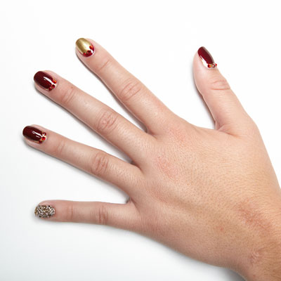 45+ Stunning Red and Gold Nails For A Sophisticated Manicure | Gold nail  designs, Red and gold nails, Gold nails