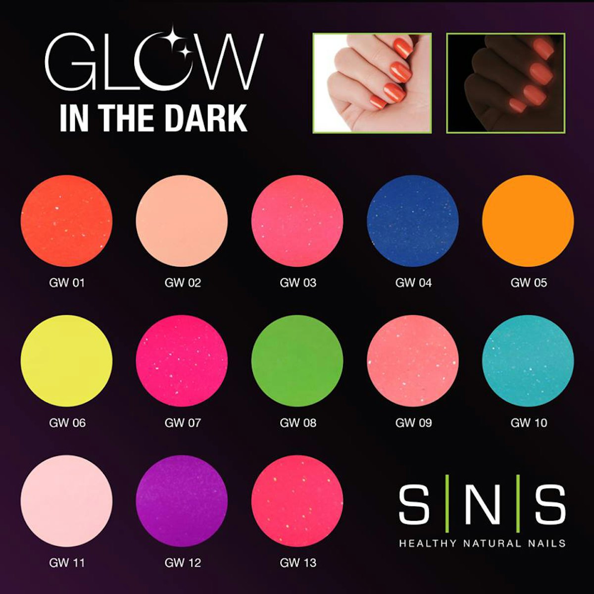 Glow in the hot sale dark dip powder