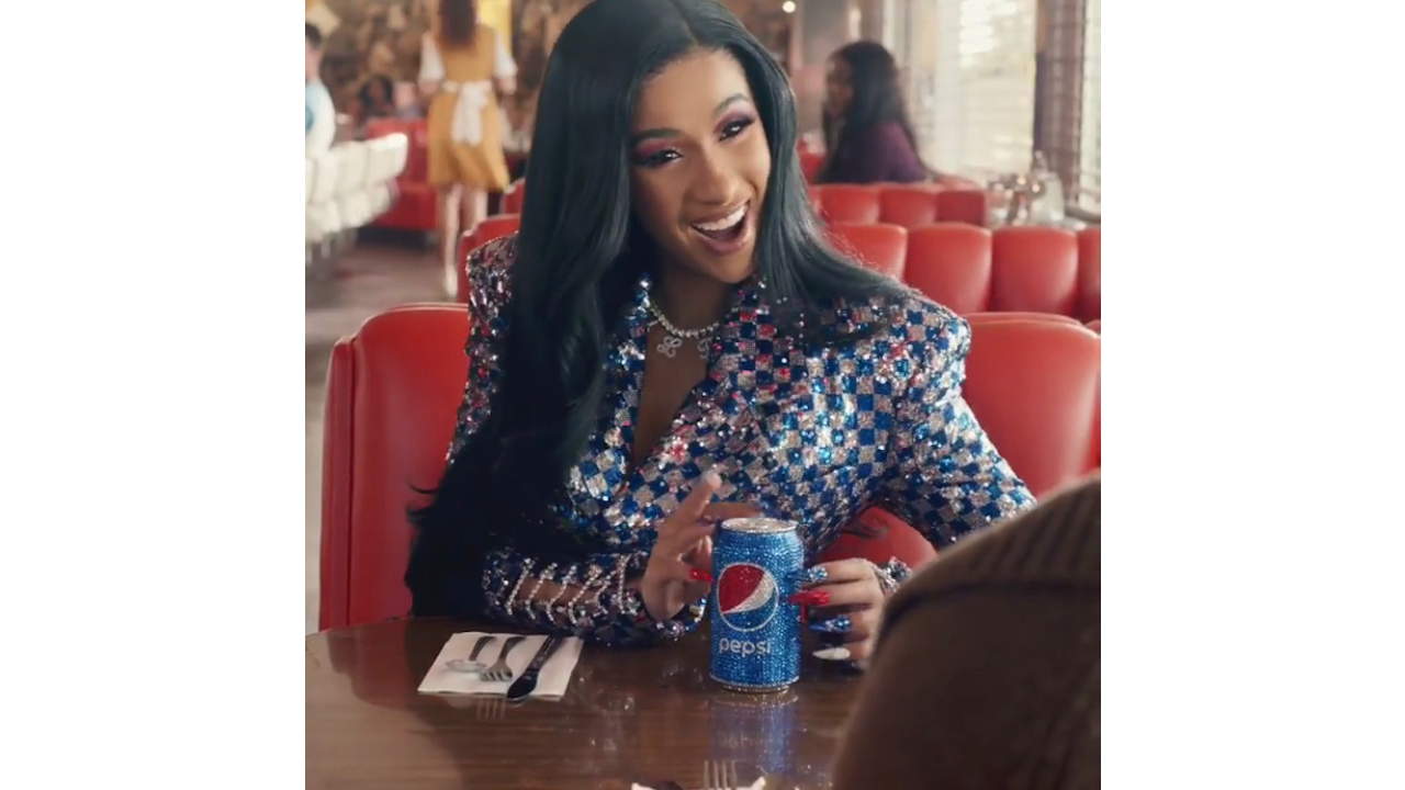 Cardi B Super Bowl Commercial Cardi B Pepsi Can Top