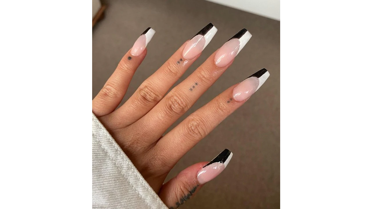 black and white nail designs 2024