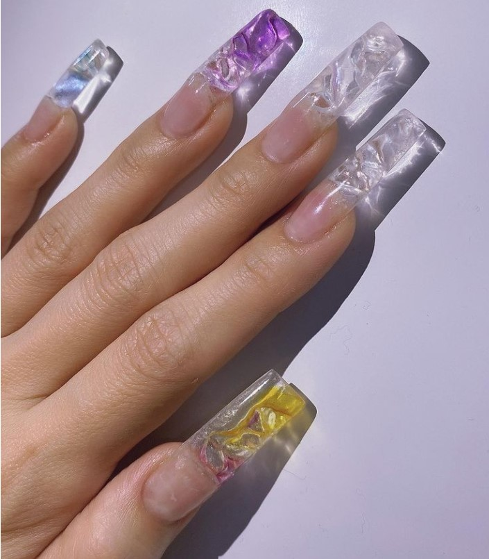 translucent clear nail designs