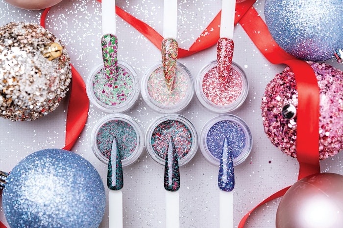 Deck the Halls Dip Powder from Revel Nail; courtesy of the brand