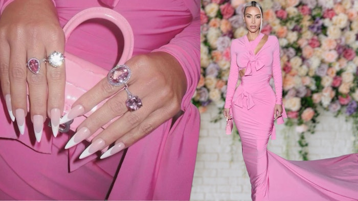 Kim Kardashian's Y2K Hello Kitty French Manicure Is a Maximalist's Dream