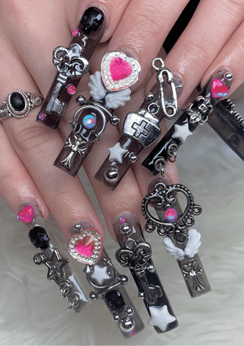 Goth-inspired nails by Deja Joseph